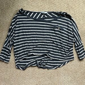 Cropped striped shirt -Papaya